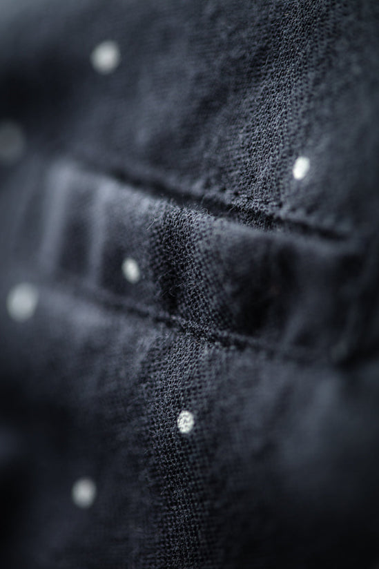 Damsons Western Shirt Navy Polka Dot