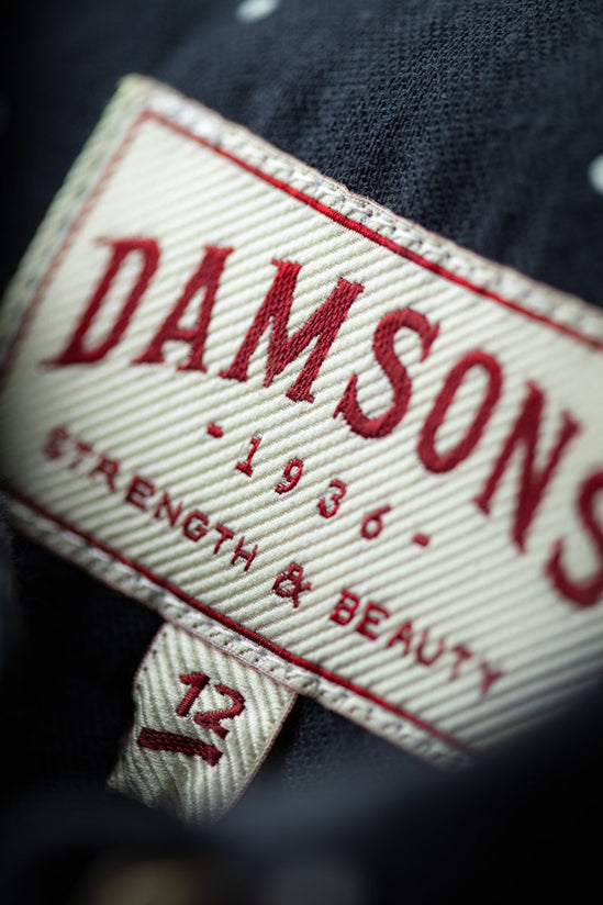 Damsons Western Shirt Navy Polka Dot