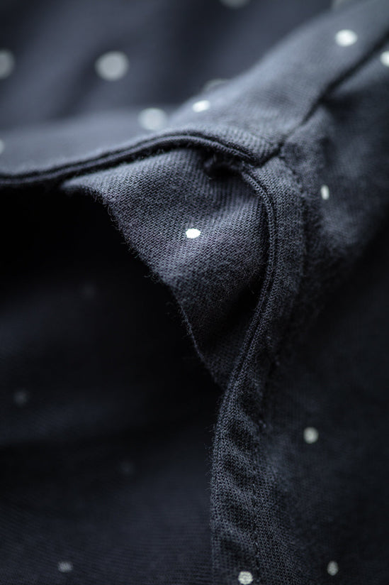 Damsons Western Shirt Navy Polka Dot
