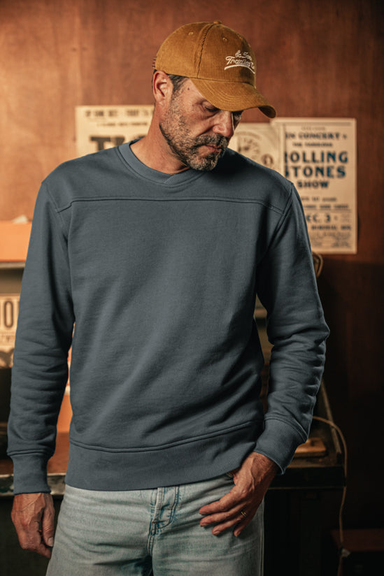 Anderson Cross Neck Sweatshirt Storm Blue