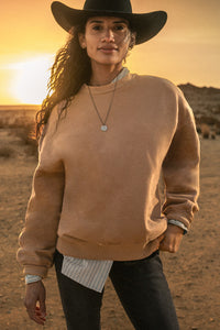 Damsons Earth Relaxed Crew Sweatshirt Brown