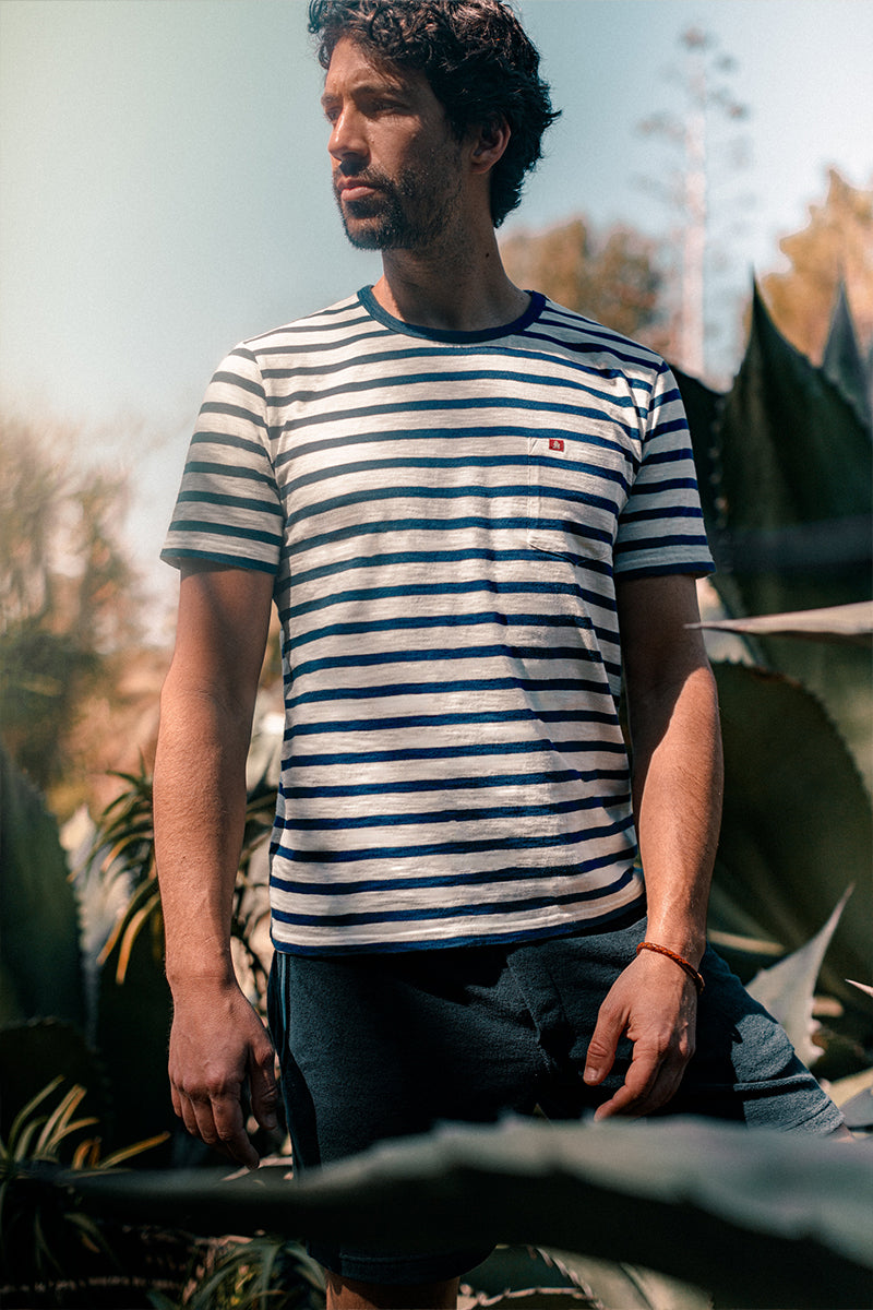 Breton Striped T Shirt Blue – &SONS