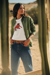 Damsons Red Cat Classic T-Shirt White