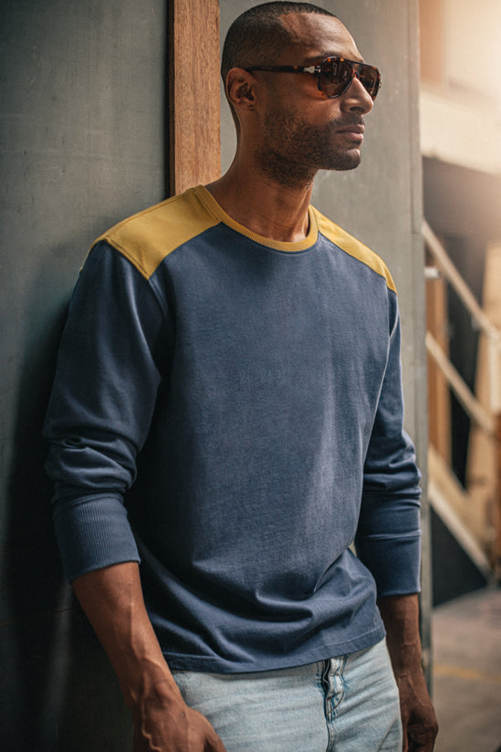 Freeland Long Sleeve T-Shirt Navy/Yellow