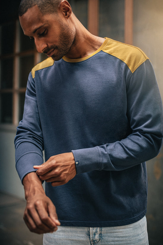 Freeland Long Sleeve T-Shirt Navy/Yellow