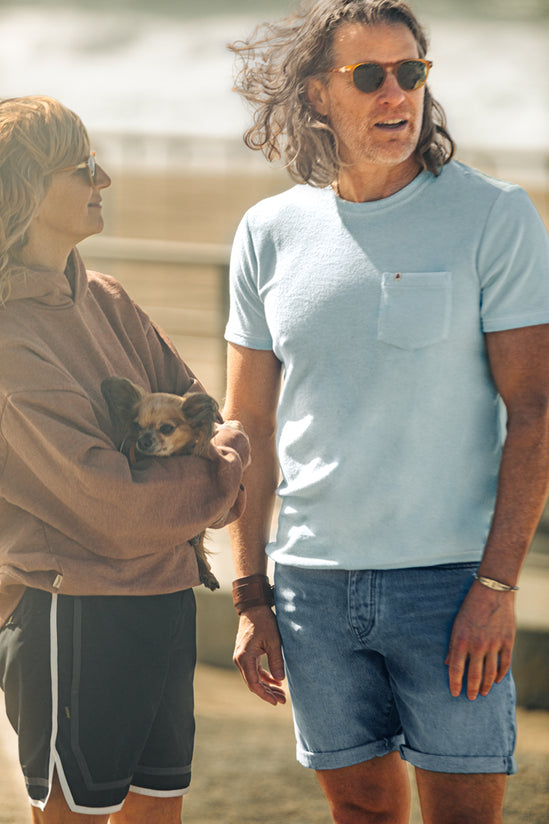 Marina Towelling Tee Sky Blue