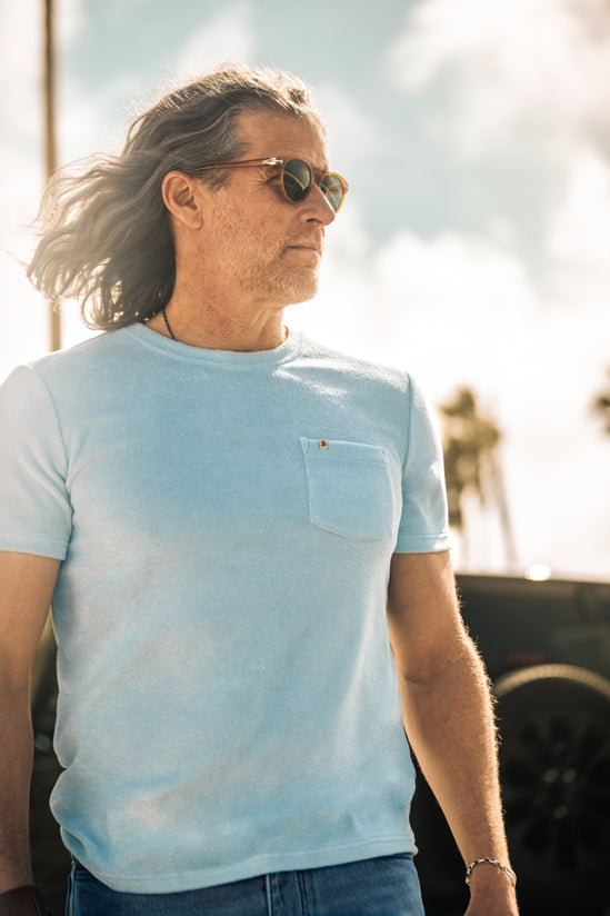 Marina Towelling Tee Sky Blue