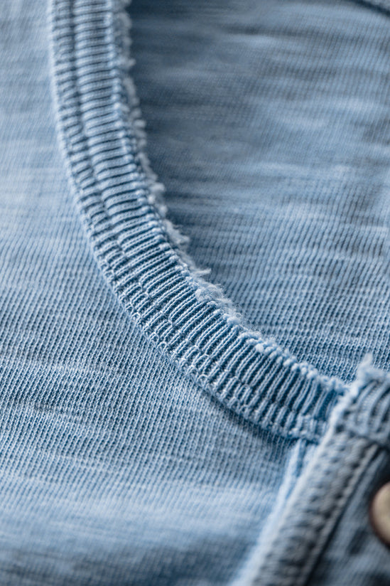 Nimbus Raw Collar Henley Blue