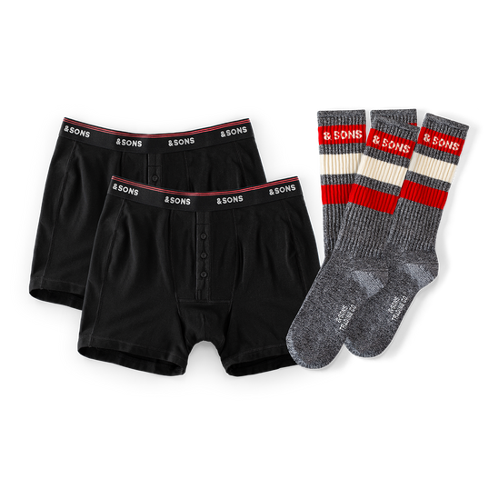 Socks & Underwear Combo x2 Boxer Shorts / x2 Socks