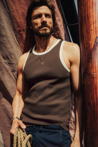 Loma Rib Vest Dark Brown
