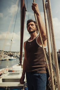 Loma Rib Vest Dark Brown