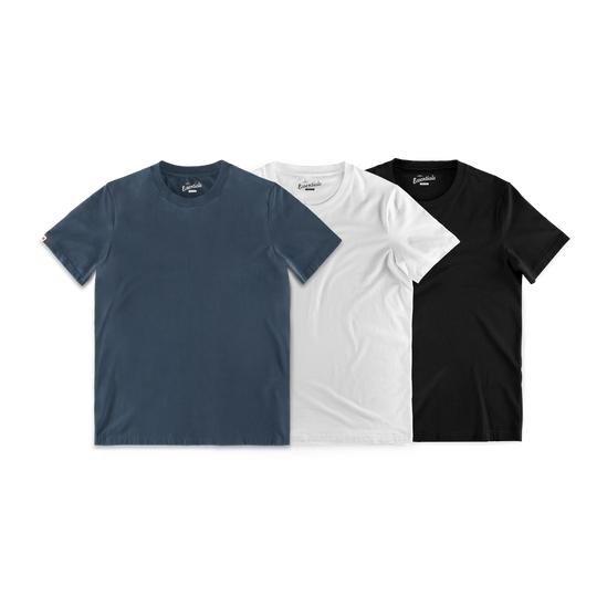 Essentials T-Shirt 3 Pack – x1 White / x1 Black / x1 Navy