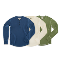 Elder Henley Long Sleeve 3 Pack – Raw/Indigo/Green