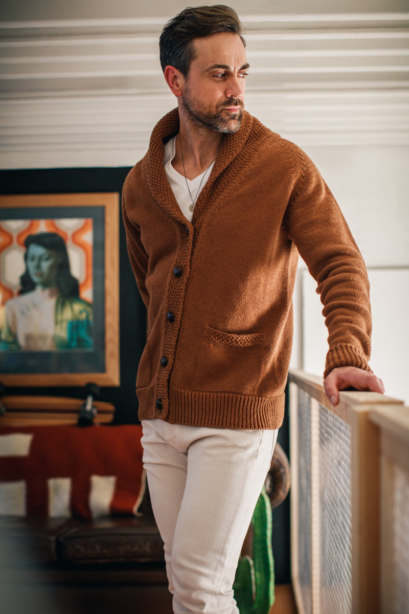 Rust on sale colored cardigan