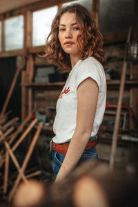 Damsons Red Logo T-Shirt White