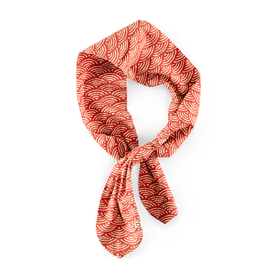 Damsons Landgirl Waves Headscarf Red