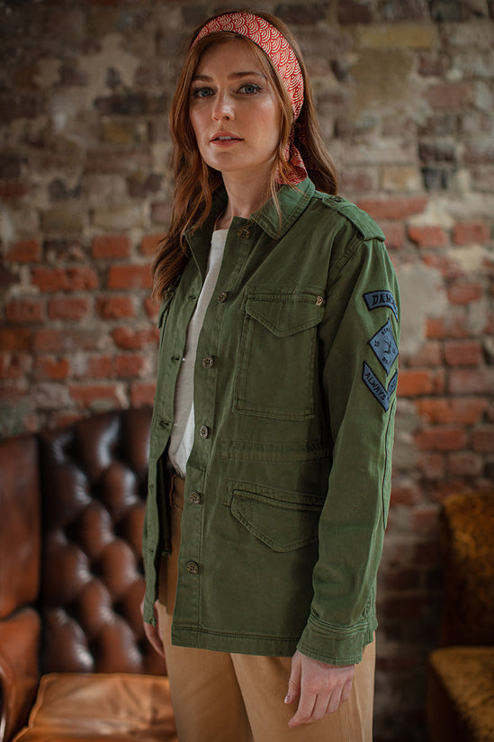 Damsons Landgirl Waves Headscarf Red