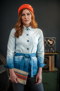 Damsons Chore Jacket Blue Ombrë