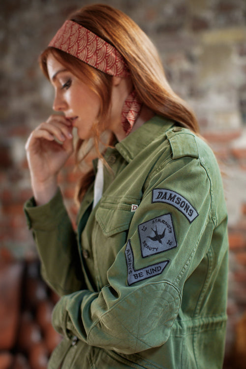 Damsons Combat Jacket Army Green