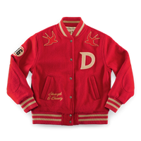 Damsons Nancy Baseball Jacket Vintage Red