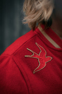 Damsons Nancy Baseball Jacket Vintage Red