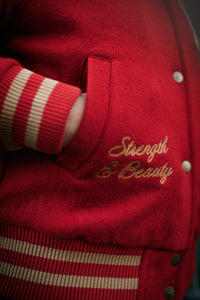 Damsons Nancy Baseball Jacket Vintage Red
