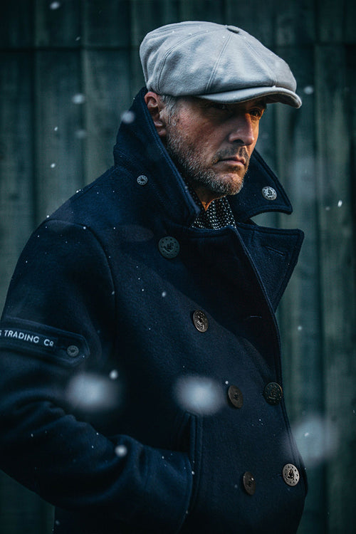 Men's Peacoat Navy Boardwalk Coat &SONS UK - Main Image