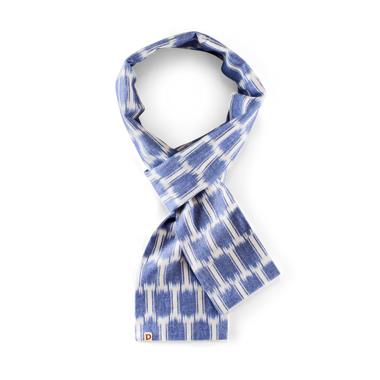 Damsons Block Scarf Light Blue
