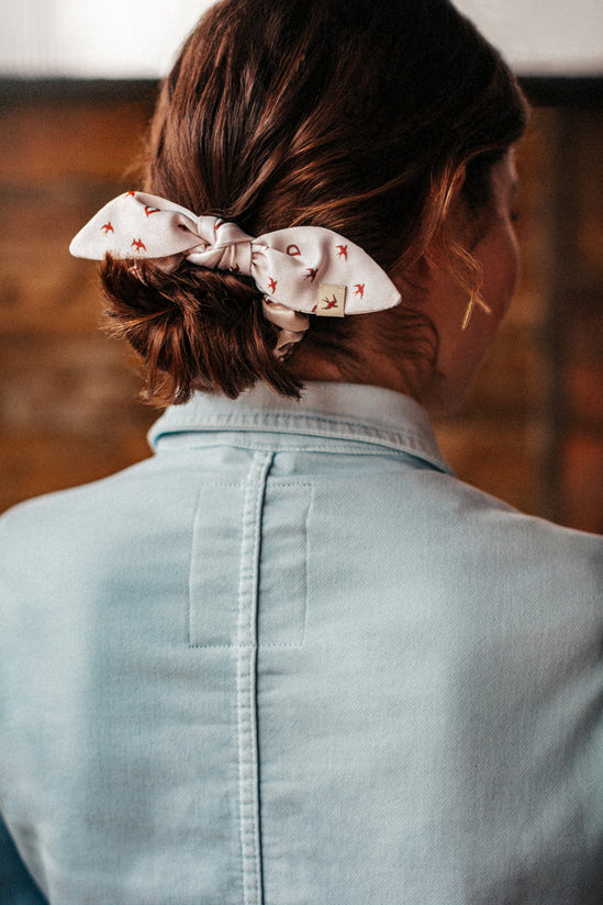 Damsons Swallow Scrunchie Hair Tie Cream