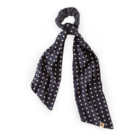 Damsons Multi Dot Scrunchie Headscarf Navy