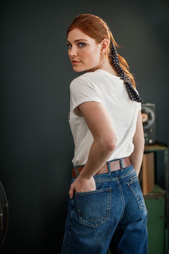 Damsons Multi Dot Scrunchie Headscarf Navy