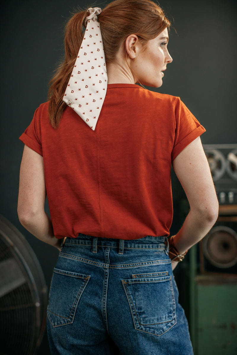 Damsons Swallow Scrunchie Headscarf Cream