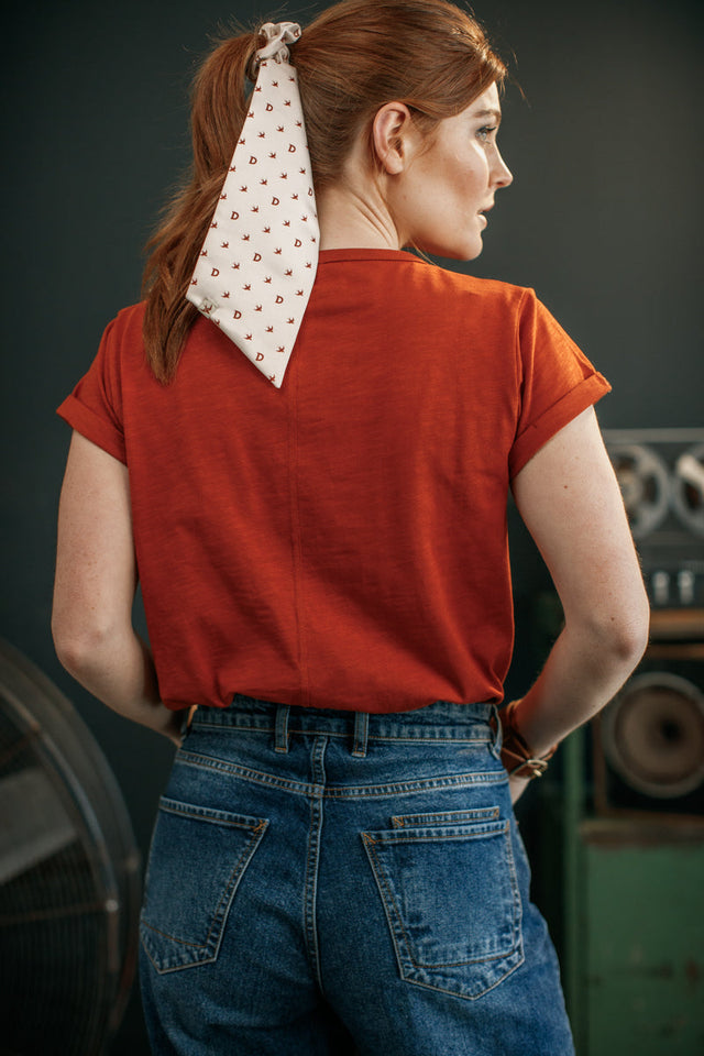 Damsons Swallow Scrunchie Headscarf Cream