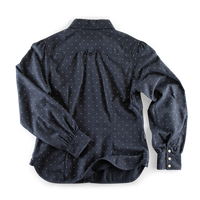 Damsons Western Shirt Navy Polka Dot