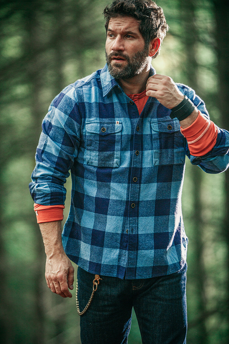 Yukon Flannel Field Shirt Blue – &SONS