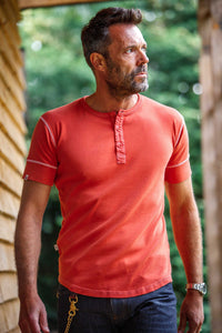 The New Elder Henley Short Sleeve Shirt Vintage Red