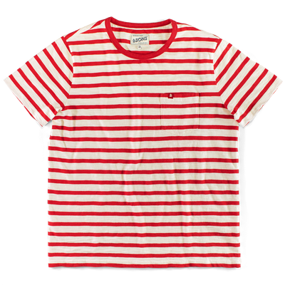 Breton Striped T Shirt Red – &SONS