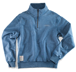 Track and Field Half Zip Top Denim Blue