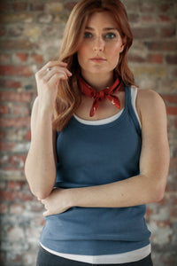 Damsons Tank Racer Vest Indigo