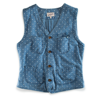 &SONS Drifter Indigo Pattern Waistcoat